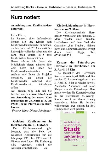 Gemeindebrief Ausgabe 70 - Ev.-luth. Kirchengemeinde ...