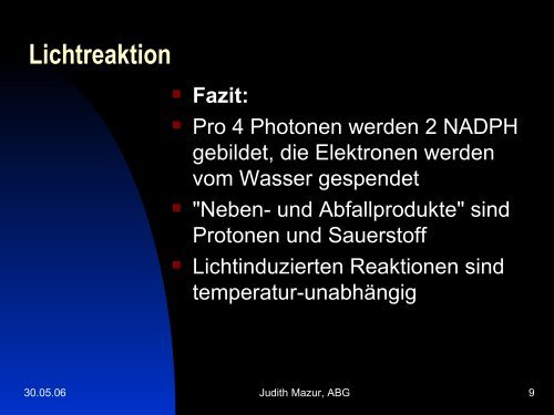 Photosynthetisch aktive Pigmente, ihre Bedeutung für ... - Ladamer