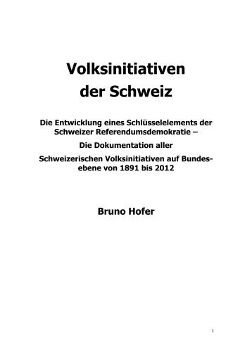 Volksinitiativen der Schweiz