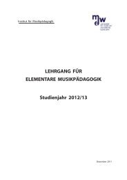 Lehrgang für eLementare musikpädagogik studienjahr 2012/13