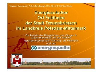 Michael Knape: Energieautarker Ort Feldheim. Wege zum ...