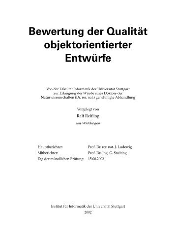 Bewertung der Qualität objektorientierter Entwürfe - Worte-Projekt