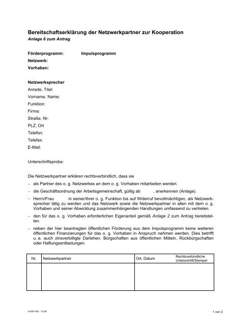 Anlage 6 Bereitschaftserklärung zur Kooperation (PDF 0,12 MB) - ILB