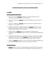 Liste der Publikationen und Vorträge Prof. Dr. med. Markus Stücker