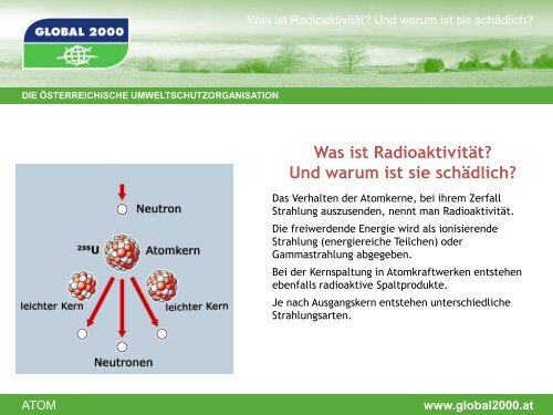 Was ist Radioaktivität - Global 2000