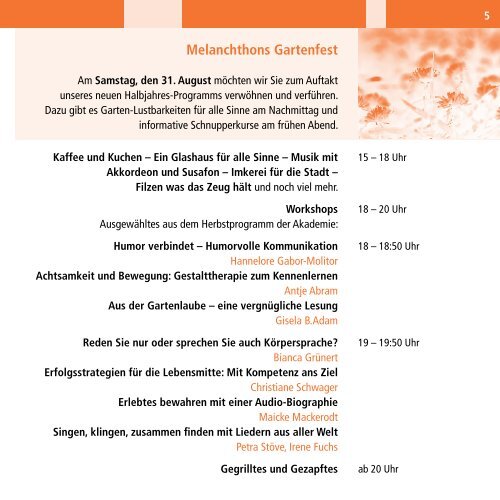 Programm 2|2013 - Melanchthon-Akademie