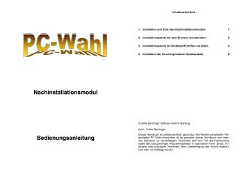 Bedienungsanleitung zur Nachinstallation (PDF) - Berninger Software