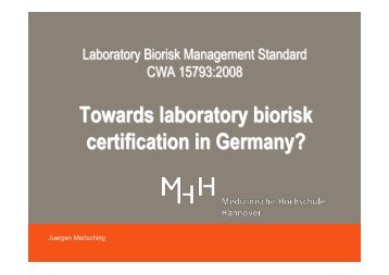 Presentation: Towards Laboratory Biorisk Certification in Germany?