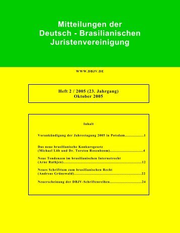 Heft 2 / 2005 - Deutsch-Brasilianische Juristenvereinigung