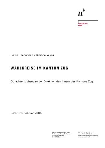 WAHLKREISE IM KANTON ZUG - ZRK