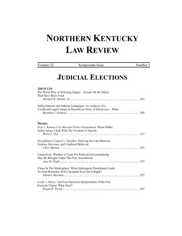 NORTHERN KENTUCKY LAW REVIEW - Salmon P. Chase College ...