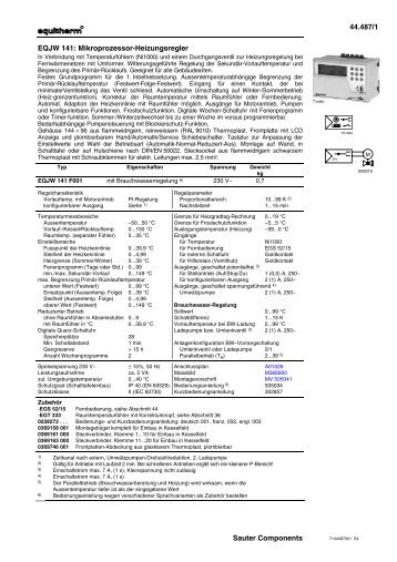 EQJW141F001 - Sauter Building Control Schweiz AG