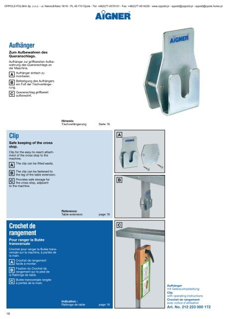 Rail de fixation - Oppold Polska Sp. z oo