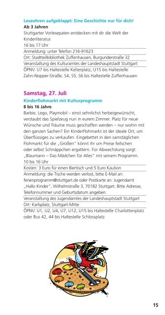 Sommerferien 2013 in Stuttgart - Ferienprogramm Stuttgart