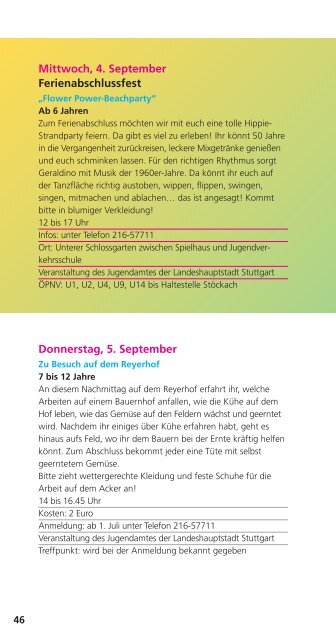 Sommerferien 2013 in Stuttgart - Ferienprogramm Stuttgart