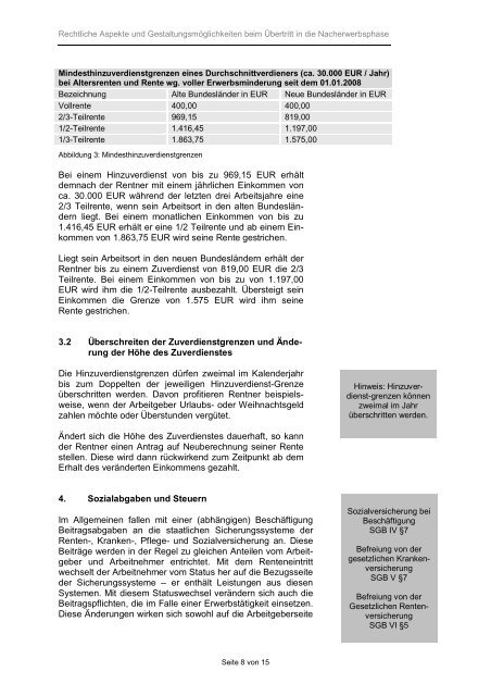 „Rechtliche Aspekte und Gestaltungsmöglichkeiten beim Übertritt in ...