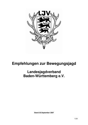 Empfehlungen zur Bewegungsjagd - Langmaack, Dr. Thies