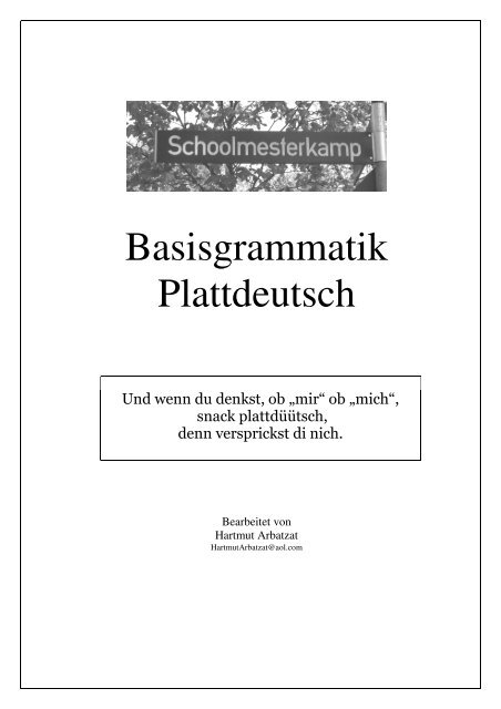 Basisgrammatik Plattdeutsch - Plattschool.de