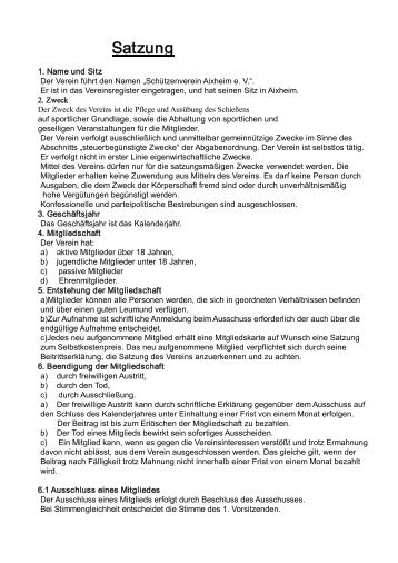 Satzung als PDF - Schuetzenverein Aixheim