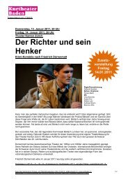 Pressestimmern zu «Der Richter und sein Henker - Kurtheater Baden