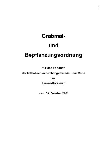 Grabmalordnung - Katholische Kirchen in Lünen