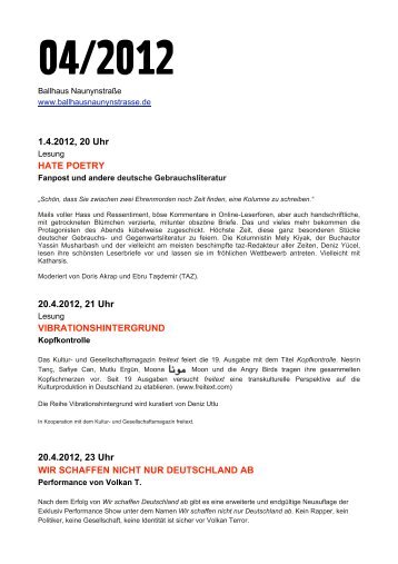 Programm April'12 | Pdf