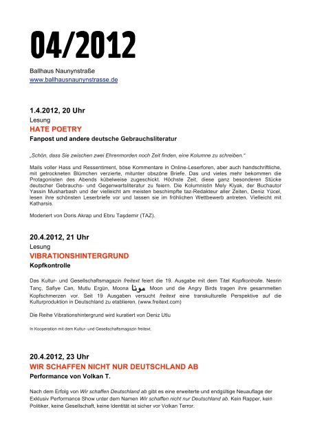 Programm April'12 | Pdf