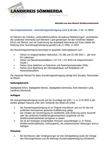 Info Serviceparkausweis - Landkreis Sömmerda