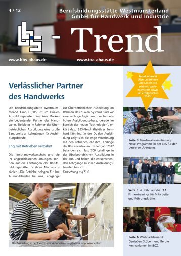 Verlässlicher Partner des Handwerks - Berufsbildungsstätte ...