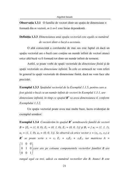 5 CAPITOLUL 1 SPAŢII VECTORIALE FINIT DIMENSIONALE 1.1 ...