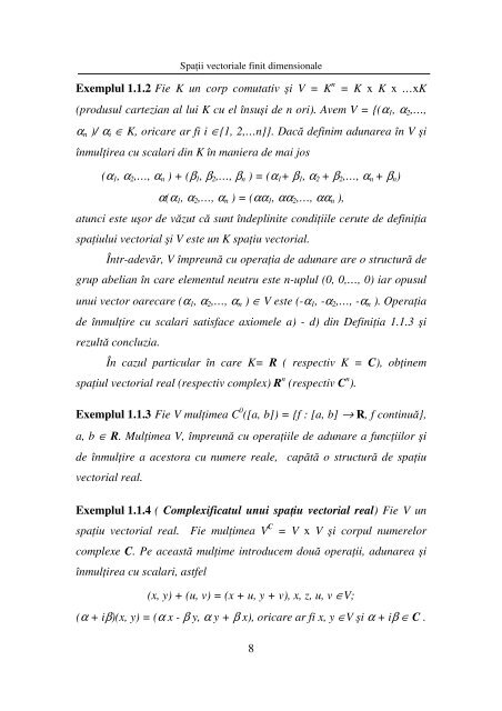 5 CAPITOLUL 1 SPAŢII VECTORIALE FINIT DIMENSIONALE 1.1 ...