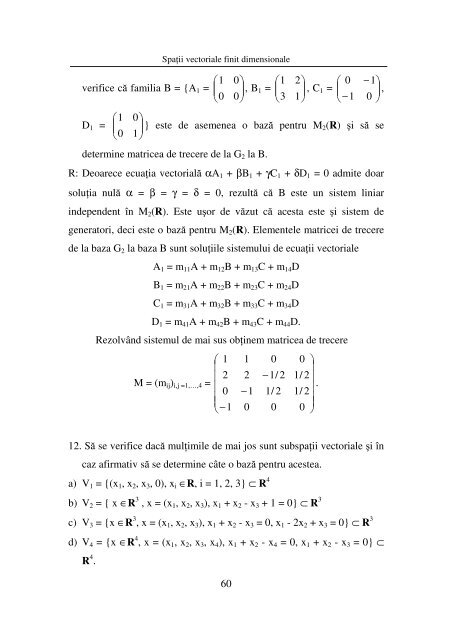 5 CAPITOLUL 1 SPAŢII VECTORIALE FINIT DIMENSIONALE 1.1 ...