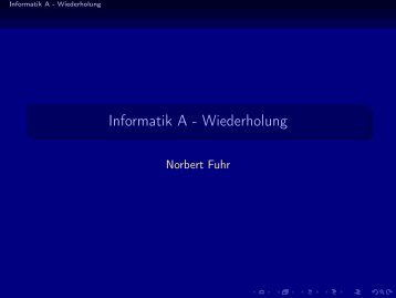 Informatik A - Wiederholung