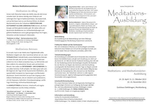 Flyer Meditations-Ausbildung zum Download - Institut für Kreativität ...
