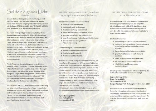 Flyer Meditations-Ausbildung zum Download - Institut für Kreativität ...