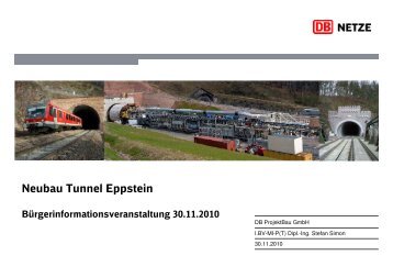 Neubau Tunnel Eppstein Realisierung: DB - MTV