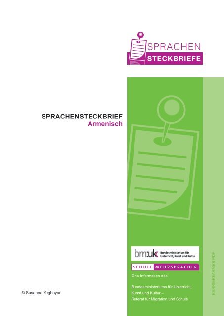 Sprachensteckbrief Armenisch - Schule mehrsprachig