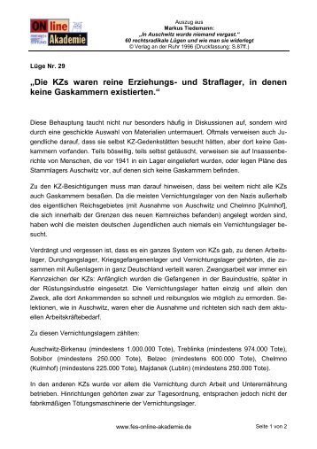 „Die KZs waren reine Erziehungs- und Straflager, in denen keine ...