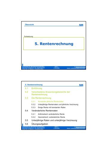 5. Rentenrechnung