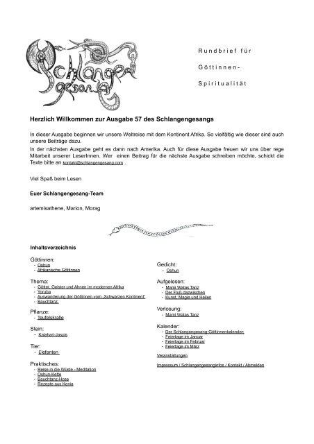 PDF-Ausgabe (ca.5,4 mb) - Schlangengesang