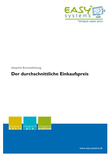 0041 Der durchschnittliche Einkaufspreis - EASY* systems GmbH