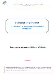 Le Quaternaire Les oscillations climatiques et la stratigraphie