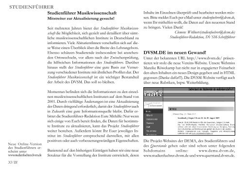 Querstand Nr. 13 Jg. 10 SS 2005 - Querstand - Zeitschrift für junge ...