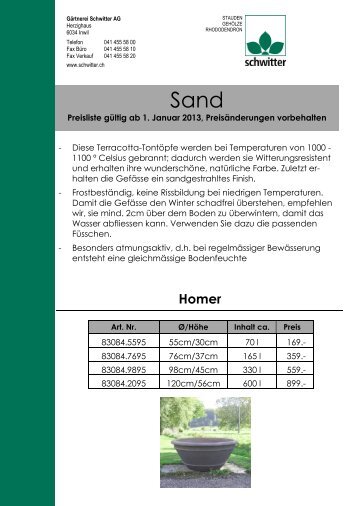 zur Preisliste im PDF-Format.... - Gärtnerei Schwitter AG