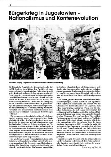 Bürgerkrieg in Jugoslawien: Nationalismus und Konterrevolution. In ...