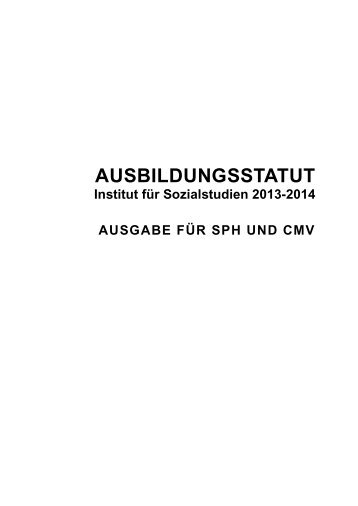 Ausbildungsstatut HAN Institut für Sozialstudien 2013-2014