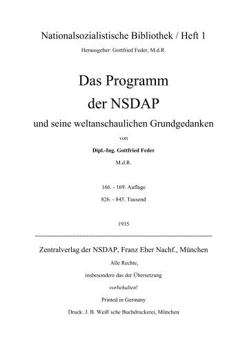 Das Programm der NSDAP - Honestly Concerned