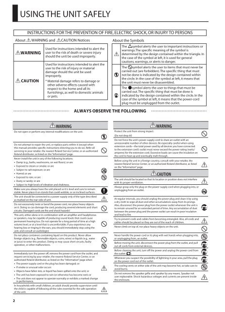 Owner's Manual - Roland