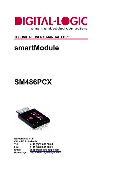 Technical User S Manual For Smartmodule Sm486pcx