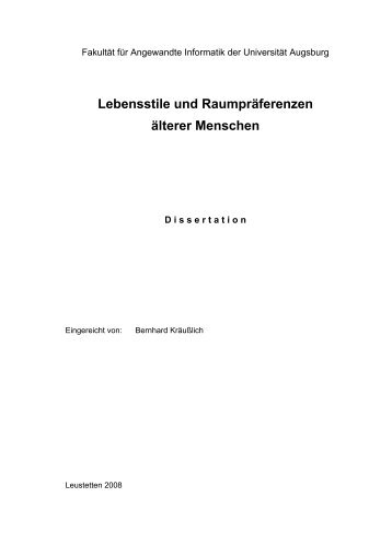 Lebensstile und Raumpräferenzen älterer Menschen